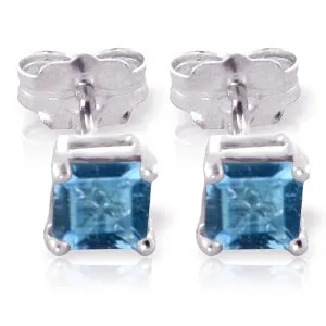 0.95 Carat 14K Solid White Gold Carlotta Blue Topaz Earrings