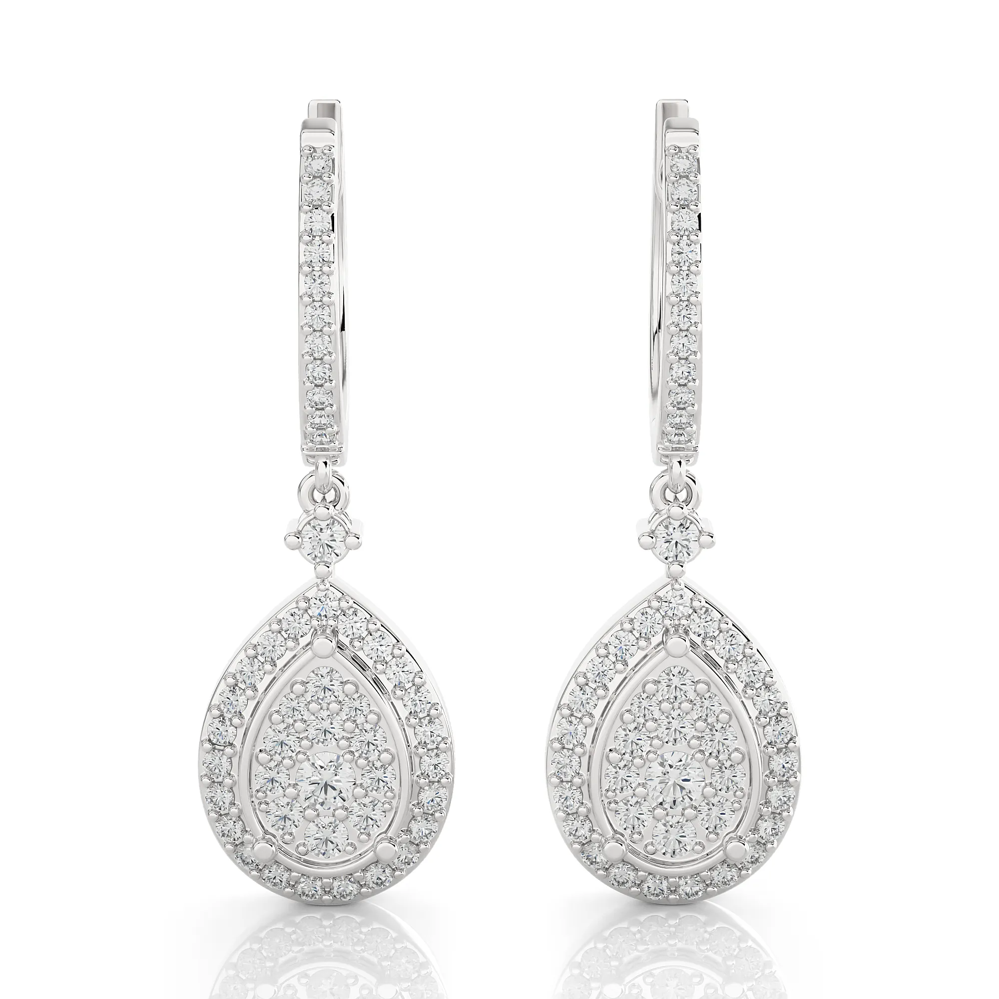 1 5/8 ctw Round Lab Grown Diamond Drop Earrings