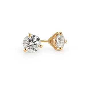 1.04ctw Round Diamond Stud Earrings - Yellow Gold