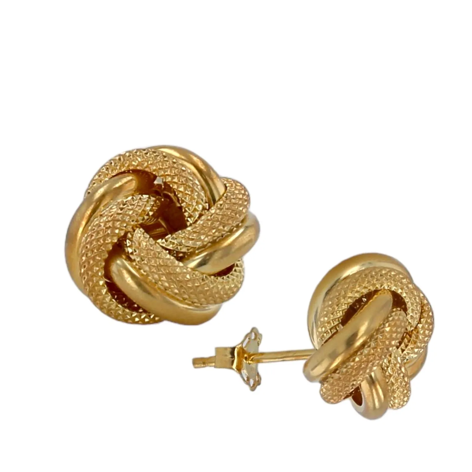 10K yellow medium gold love knot studs earring-226229