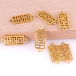 12PCS 23406 Gold Color Chinese Character Happy Charms Pendant for Chinese Wedding