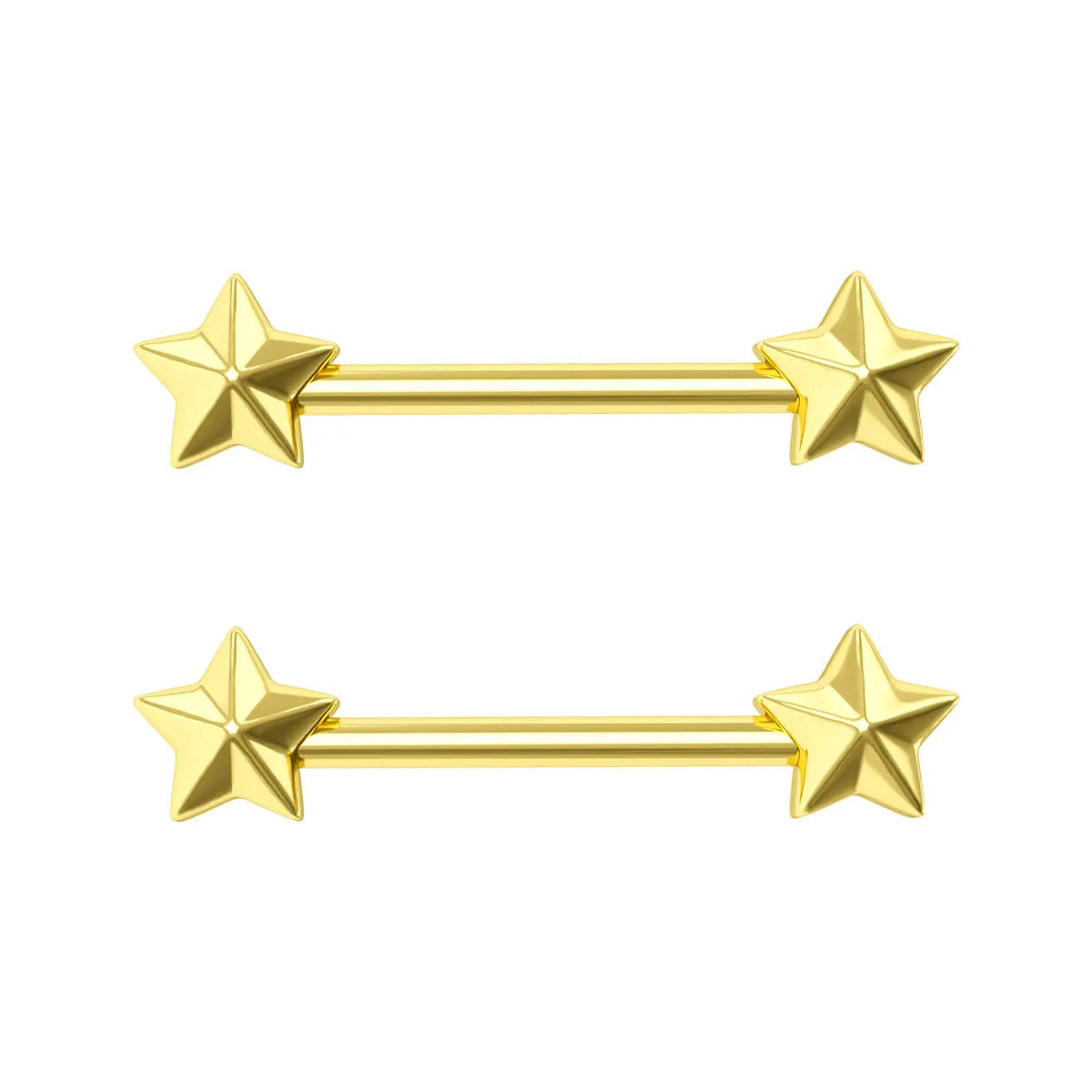 14G Star Nipple Barbell Set