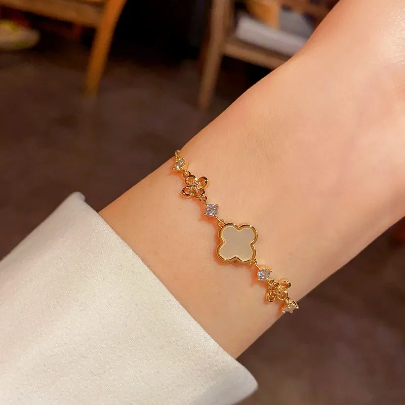 14K Gold-plated Exquisite Flower Pull-Out Bracelets