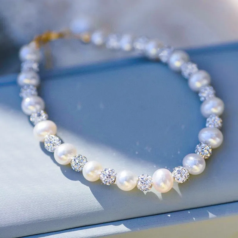 14K Gold-plated Exquisite Pearl Diamond Bracelets