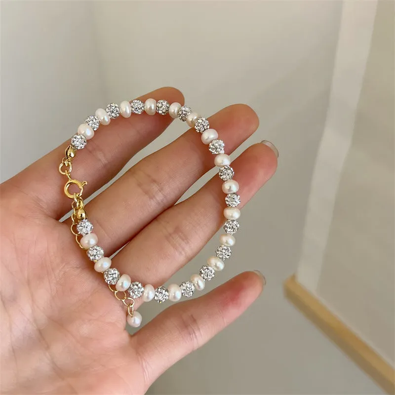 14K Gold-plated Exquisite Pearl Diamond Bracelets