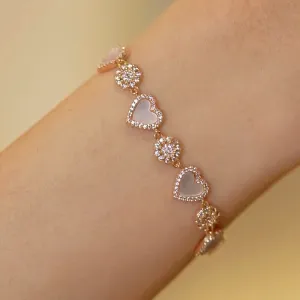 14K Gold-plated Exquisite Zircon Sun Heart Pull-Out Bracelet