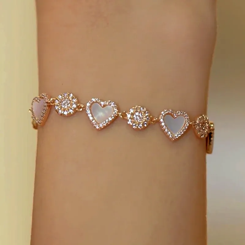 14K Gold-plated Exquisite Zircon Sun Heart Pull-Out Bracelet