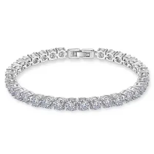 14K White Gold Filled Round Diamond Bracelet