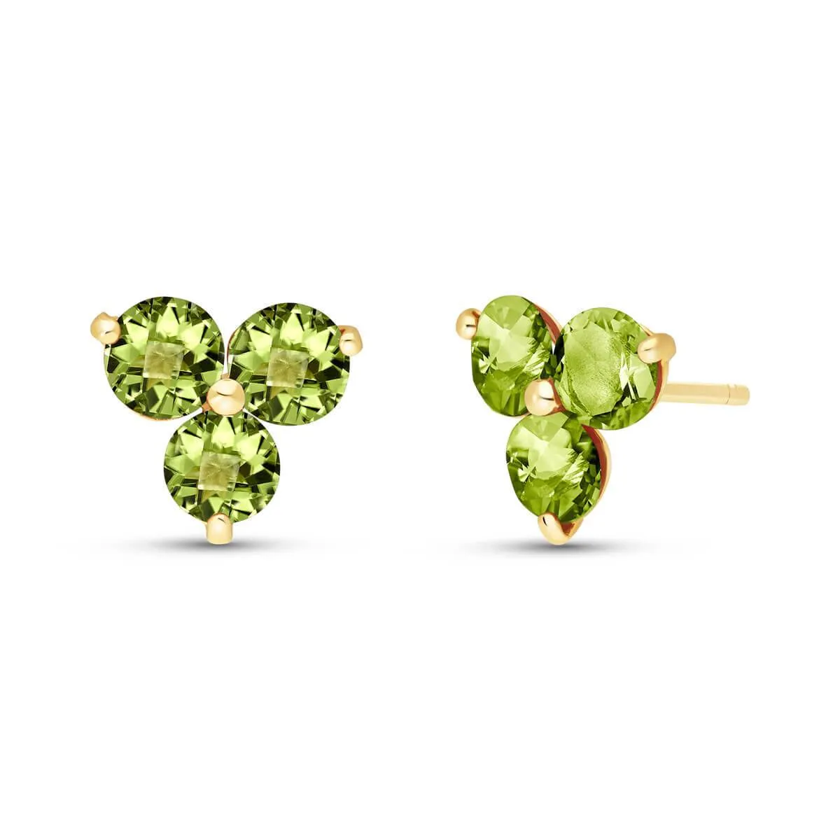 1.5 Carat 14K Solid Yellow Gold Long Term Intentions Peridot Earrings