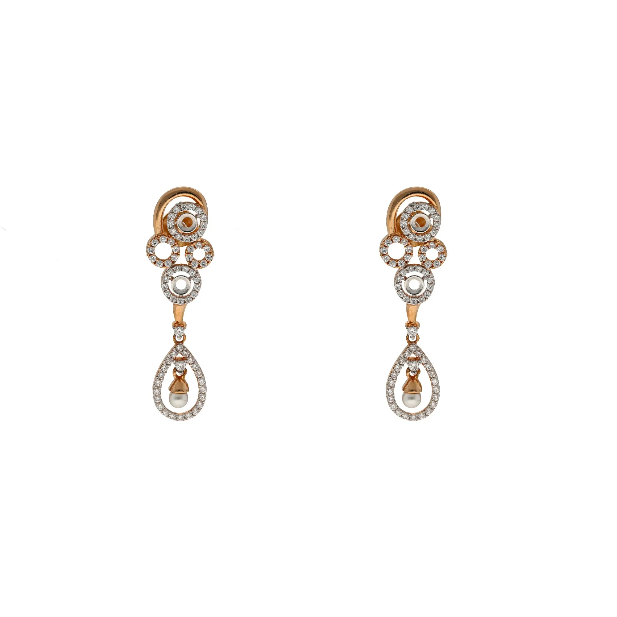 18K Rose Gold & CZ Necklace Set (21.8gm)