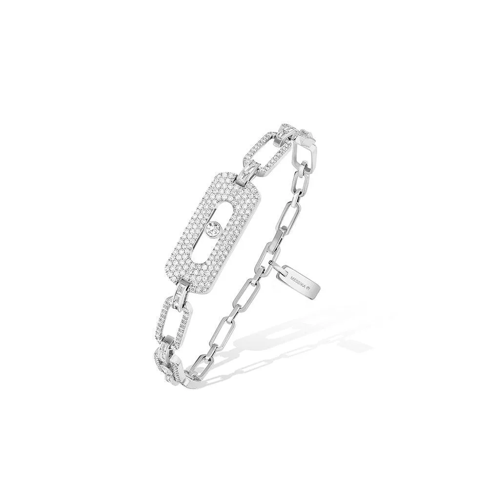 1.94ctw White Gold Diamond Pavé Link Bracelet