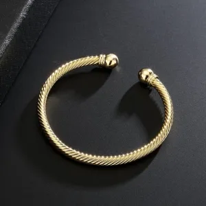 4mm Gold Twisted Torque Bangle Adjustable