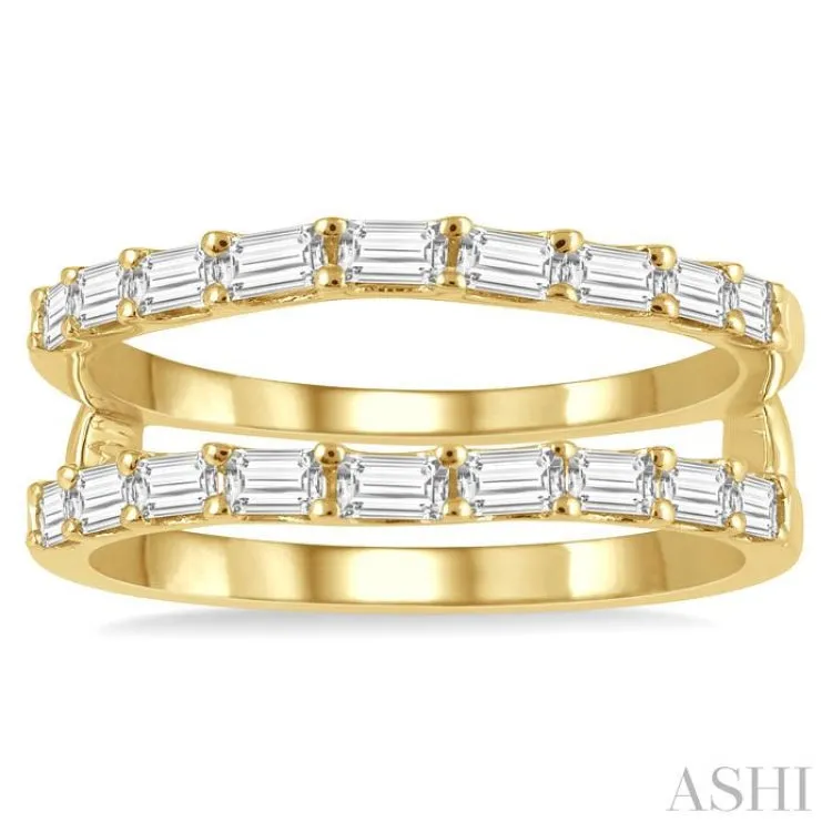 7/8 ctw Baguette Diamond Insert Ring in 14K Yellow Gold