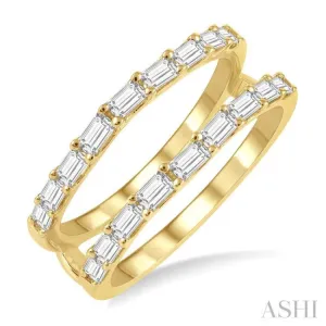 7/8 ctw Baguette Diamond Insert Ring in 14K Yellow Gold