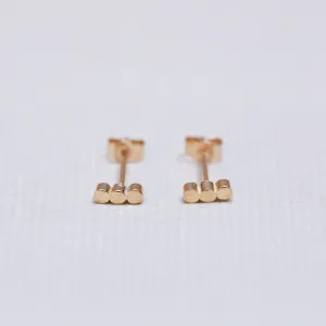 9ct Gold Three Dots Stud Earrings