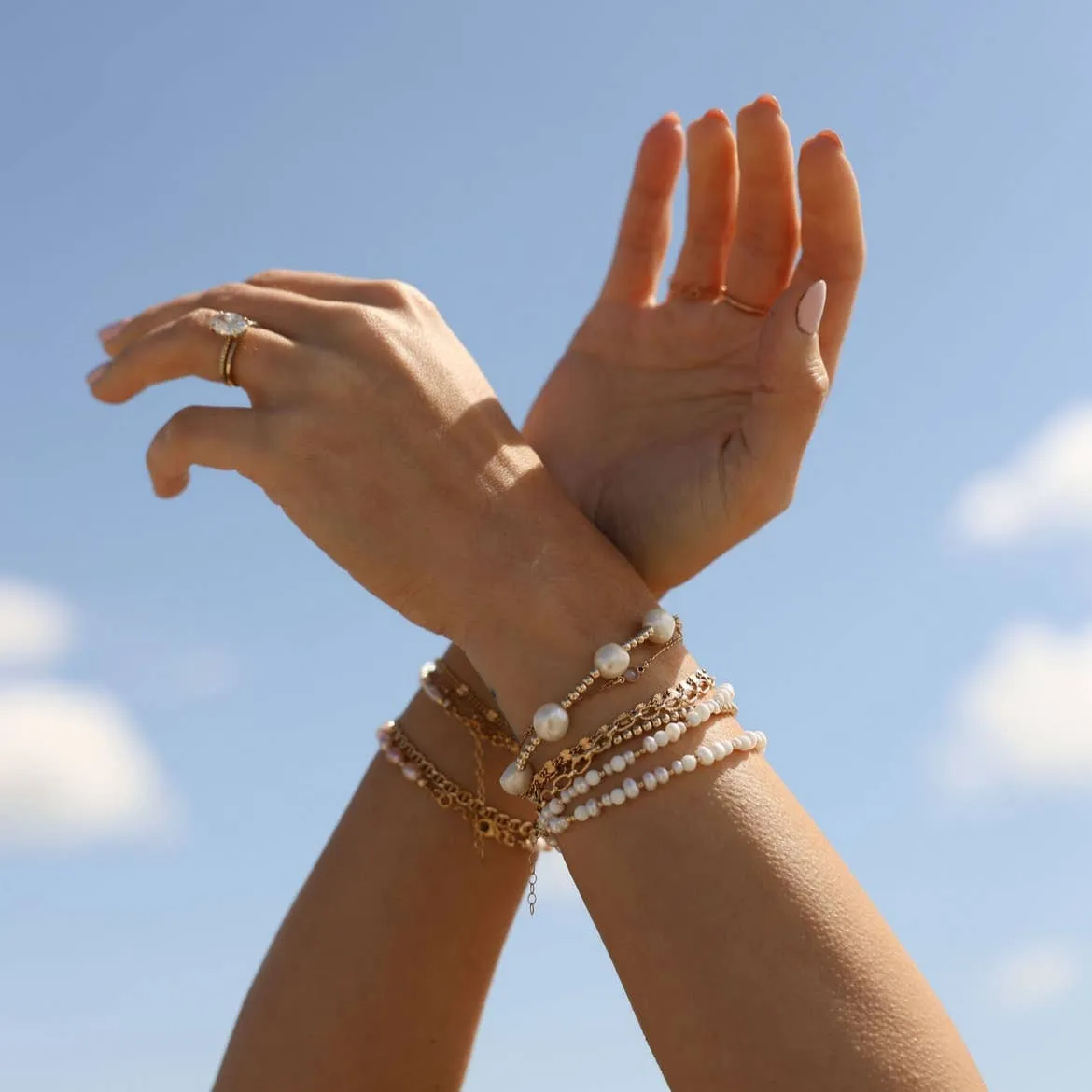 ADDISON PEARL BEADED BRACELET | GOLD FILLED