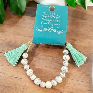 Adjustable Marble Tassel Bracelet