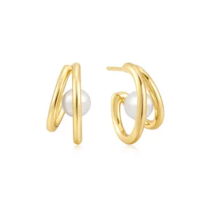 Ania Haie Duo Freshwater Pearl Stud Hoops