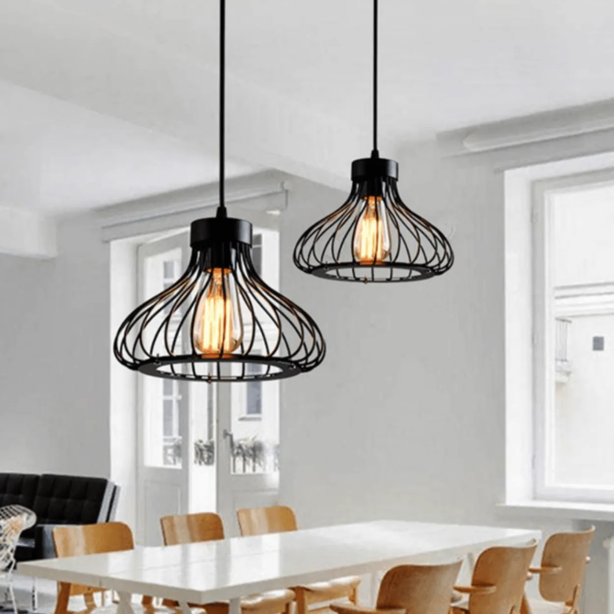 ANKUR VINTAGE RETRO CAGE HANGING PENDANT LIGHT