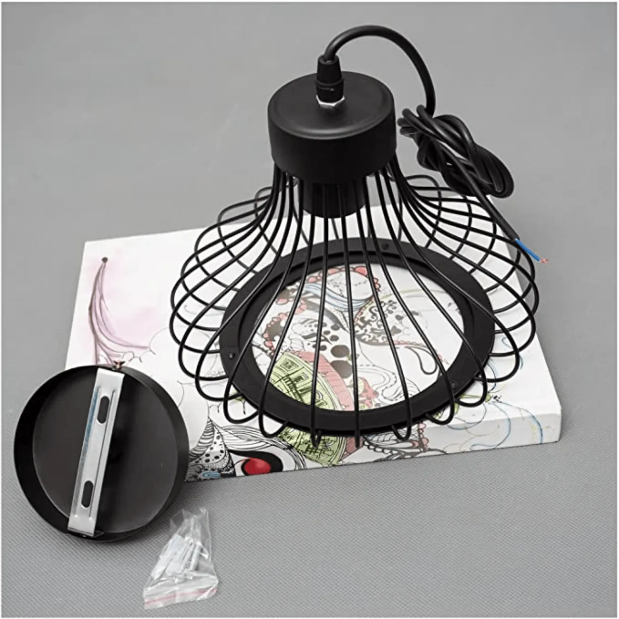 ANKUR VINTAGE RETRO CAGE HANGING PENDANT LIGHT