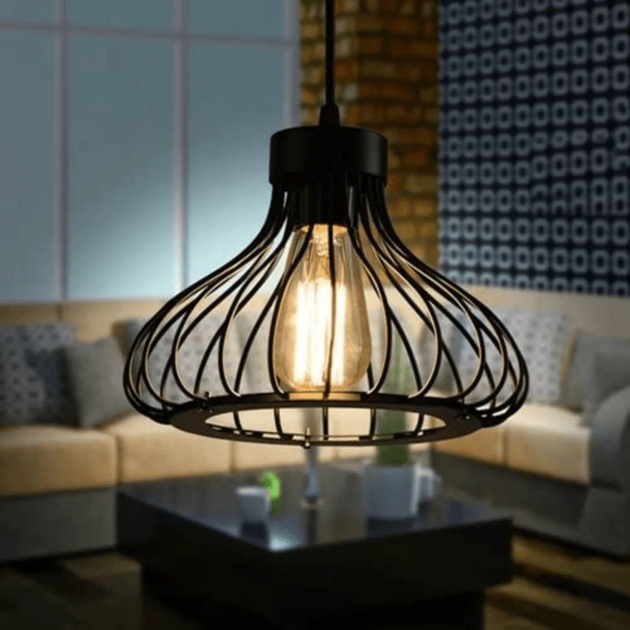 ANKUR VINTAGE RETRO CAGE HANGING PENDANT LIGHT