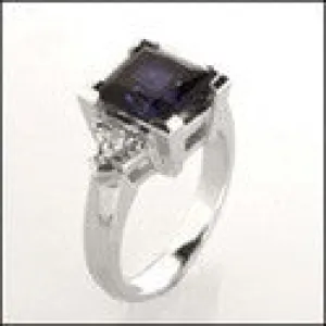 Anniversary 3.5 Princess Sapphire Ct Trillions Cubic Zirconia Cz Ring