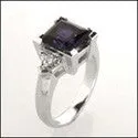 Anniversary 3.5 Princess Sapphire Ct Trillions Cubic Zirconia Cz Ring