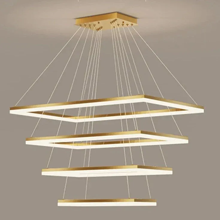 Aoede - Tiered Hanging LED Rectangle Modern Chandelier