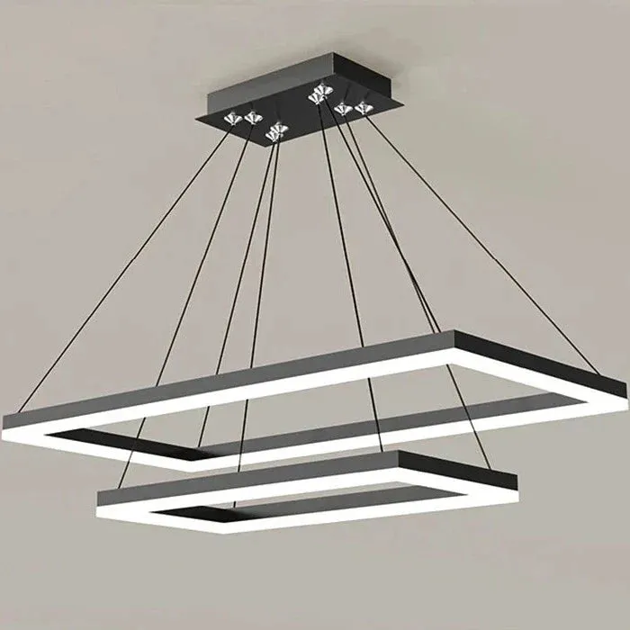 Aoede - Tiered Hanging LED Rectangle Modern Chandelier