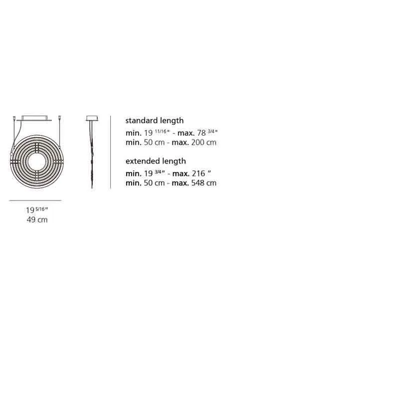 Artemide 16080 Copernico 23.5W LED 500 Suspension Light