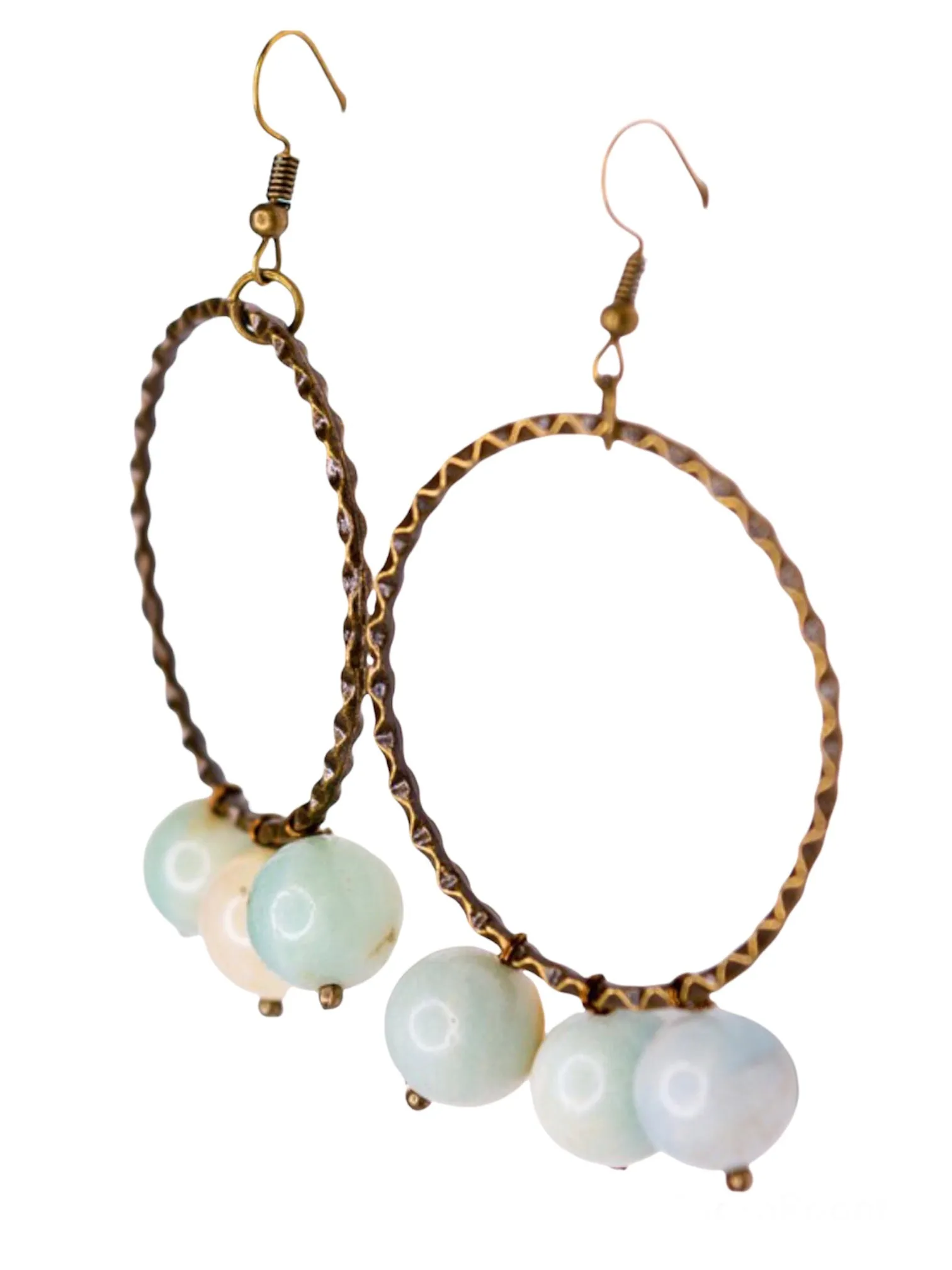 Arya Hoop Earrings Amazonite Natural Stone