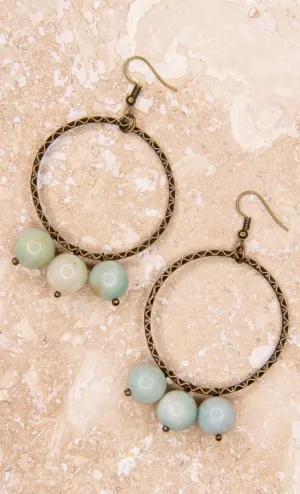 Arya Hoop Earrings Amazonite Natural Stone