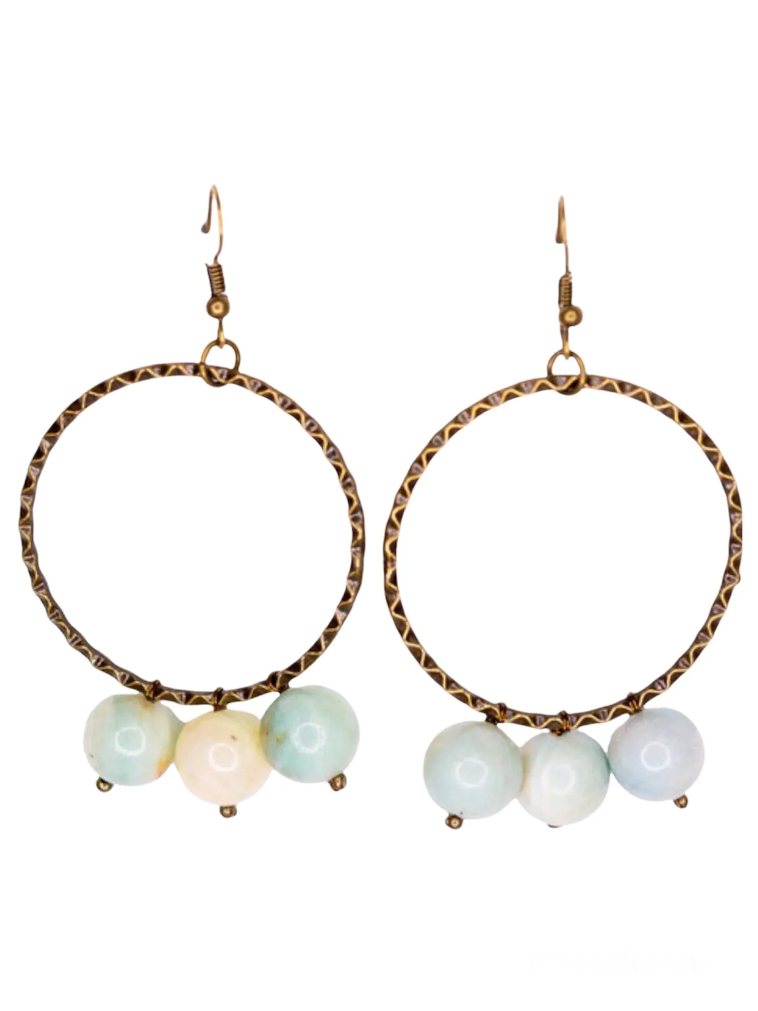 Arya Hoop Earrings Amazonite Natural Stone