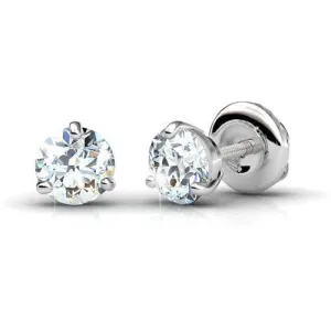 Bargain  1.00CT Round Cut Diamond Stud Earrings in 14KT White Gold