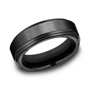 Black Titanium Comfort-Fit Design Wedding Band