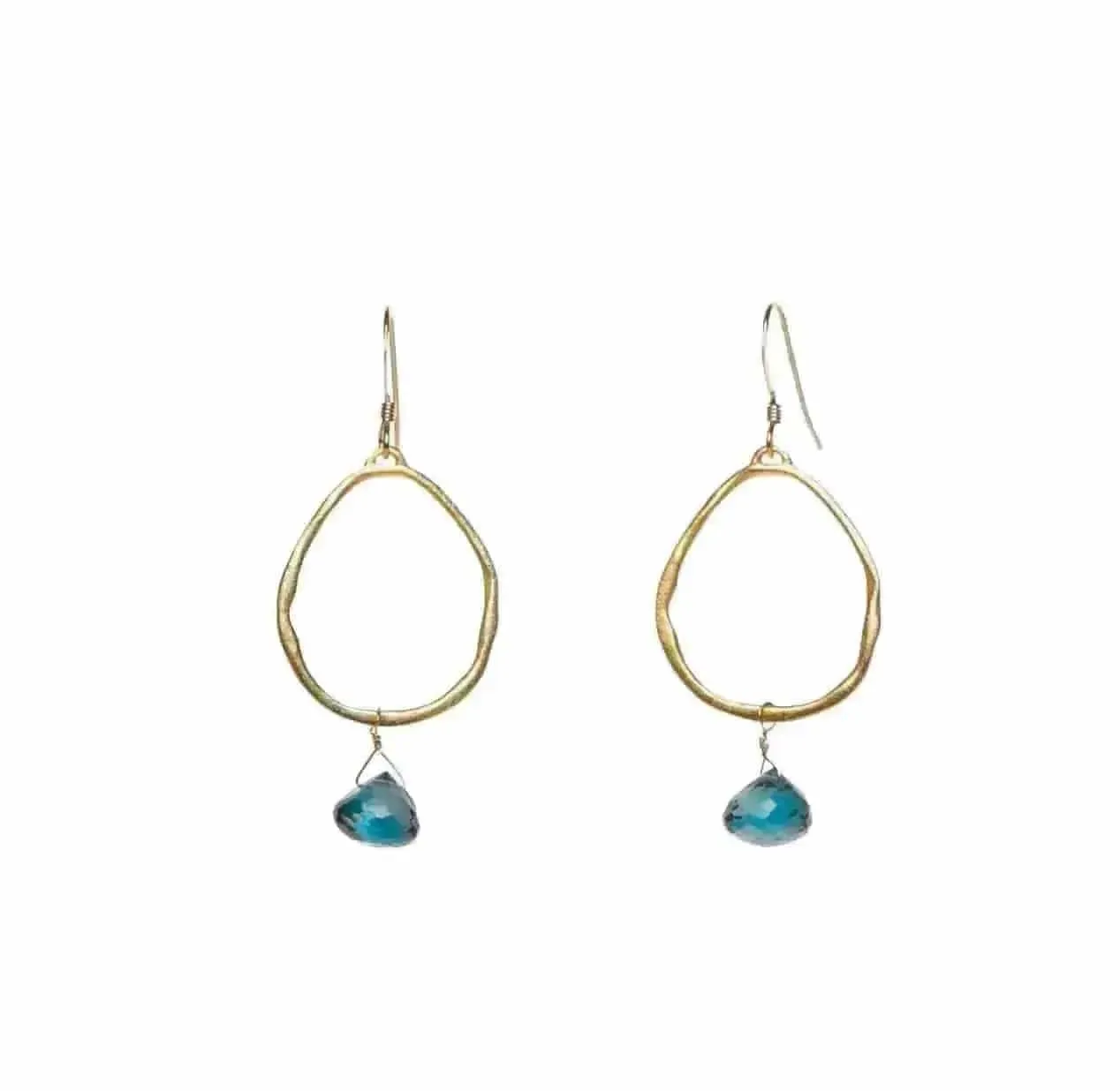 Blue Quartz Vermeil Hoops