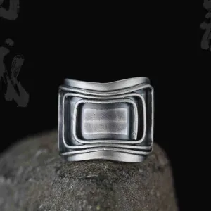 Bold & Modern S925 Oxidized Silver Ring