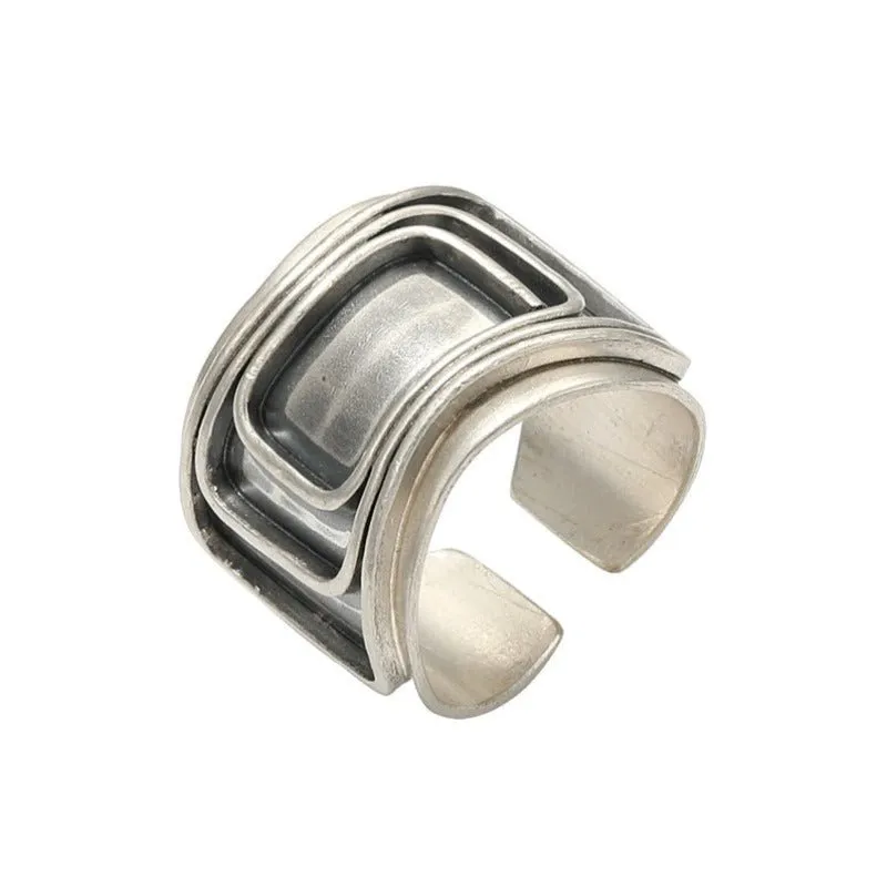 Bold & Modern S925 Oxidized Silver Ring