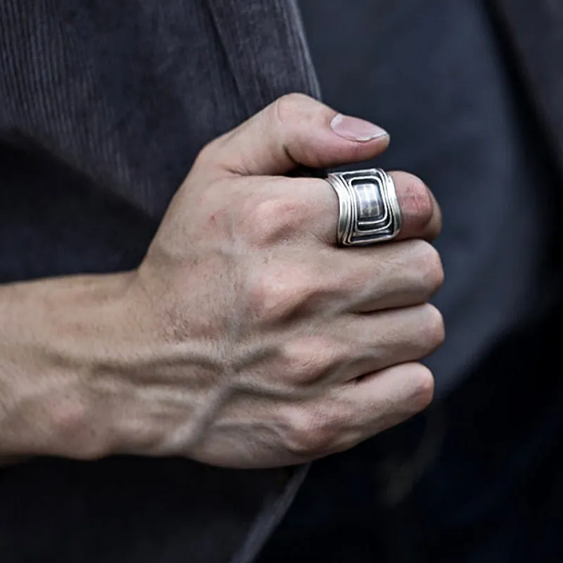 Bold & Modern S925 Oxidized Silver Ring