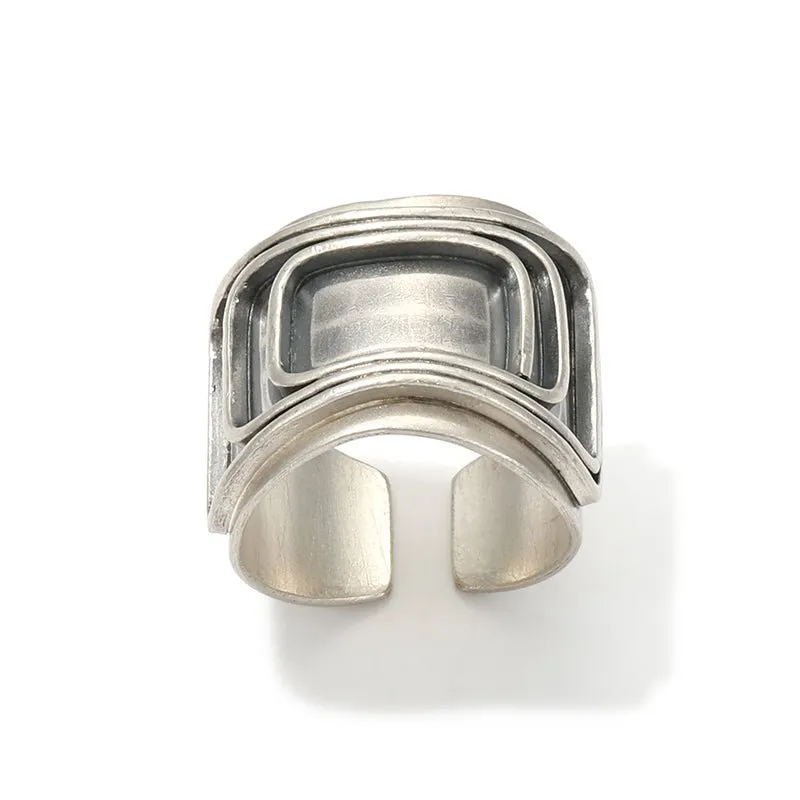 Bold & Modern S925 Oxidized Silver Ring