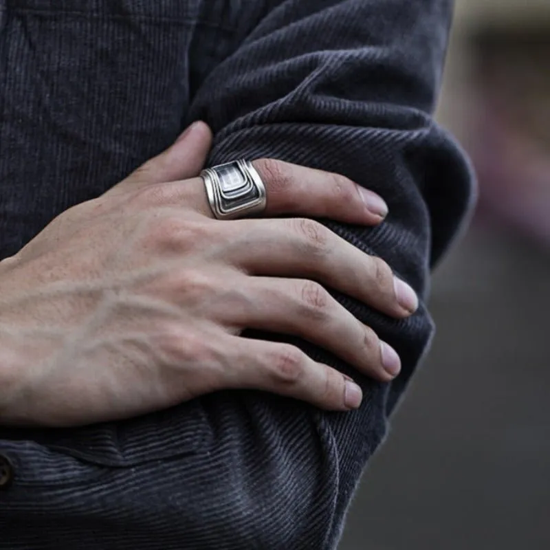 Bold & Modern S925 Oxidized Silver Ring