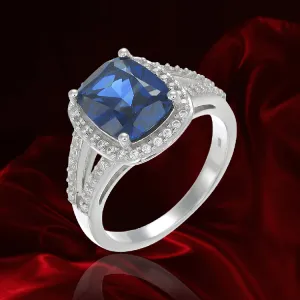 Brilliant Sapphire Cushion Cut Ring