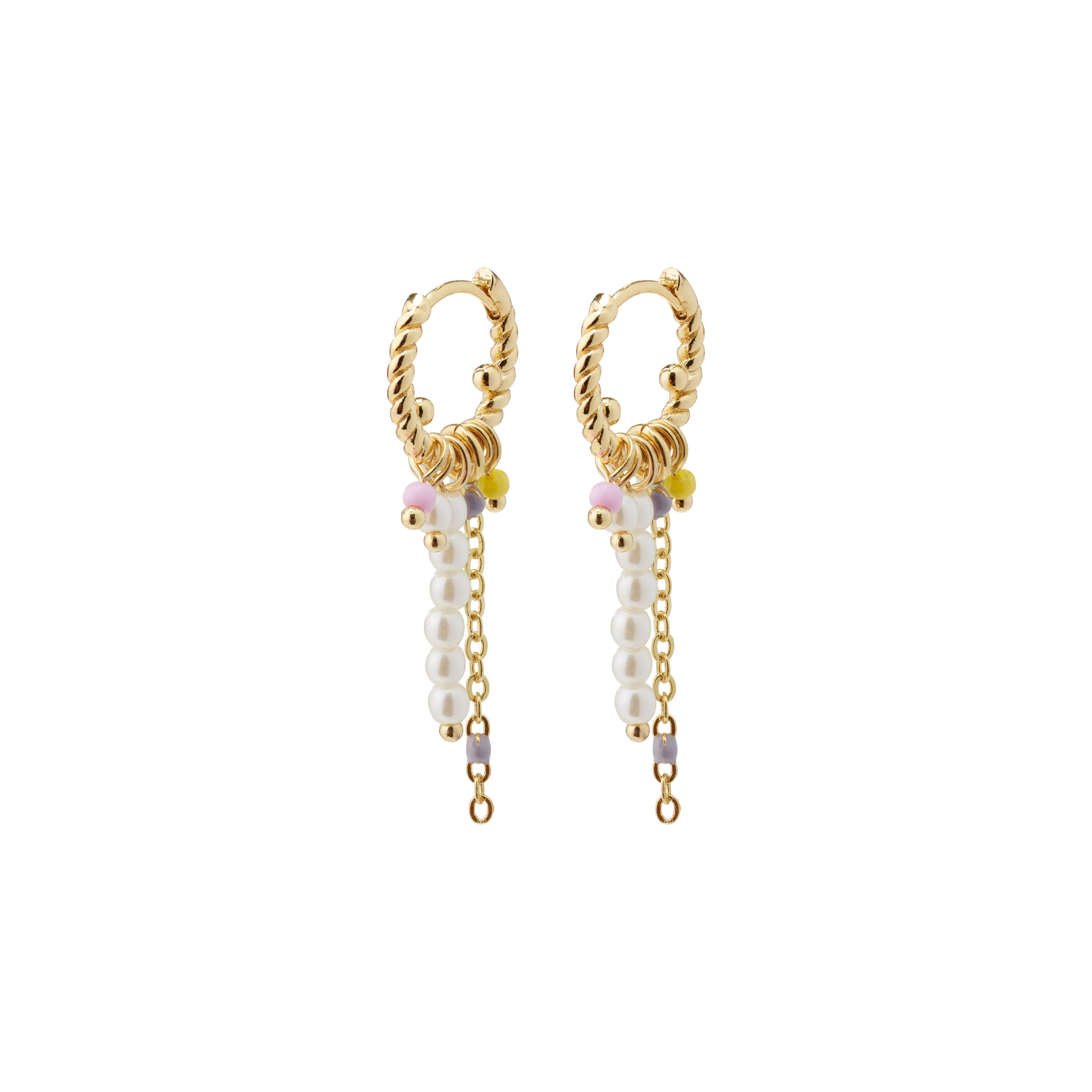 CHATERINE pastel colored twirl hoop earrings gold-plated