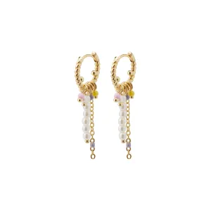 CHATERINE pastel colored twirl hoop earrings gold-plated