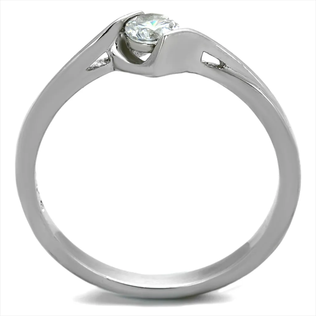 CJE2042 Demure CZ Stainless Steel Promise Ring