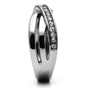 CJG1037 Wholesale Overlapping Top Grade Crystal High Polished Stainless Steel Women's Fashion Ring