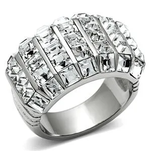 CJG2425 Stainless Steel Top Grade Crystal Ring