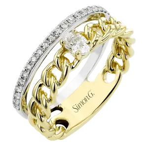 Color Ring In 18k Gold With Diamonds