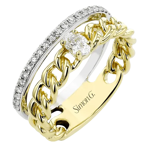 Color Ring In 18k Gold With Diamonds