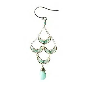 Crescent Earrings 4210 A with Grandidierite and Larimar by Michelle Pressler